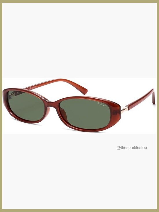 Polarized Retro Oval Sunglasses Lightweight Plastic Frame UV400 Protection main image 7